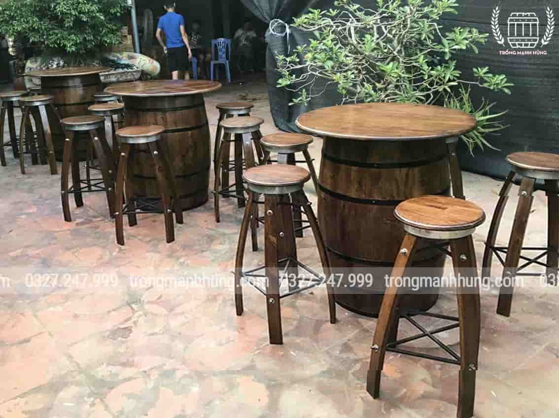 BỘ BÀN GHẾ VÀ THÙNG GỖ TRANG TRÍ