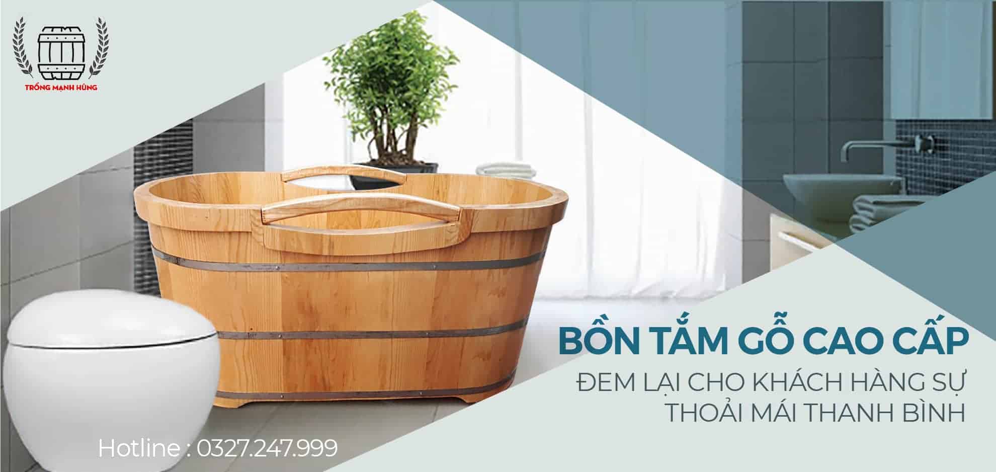 bồn tắm gỗ banner